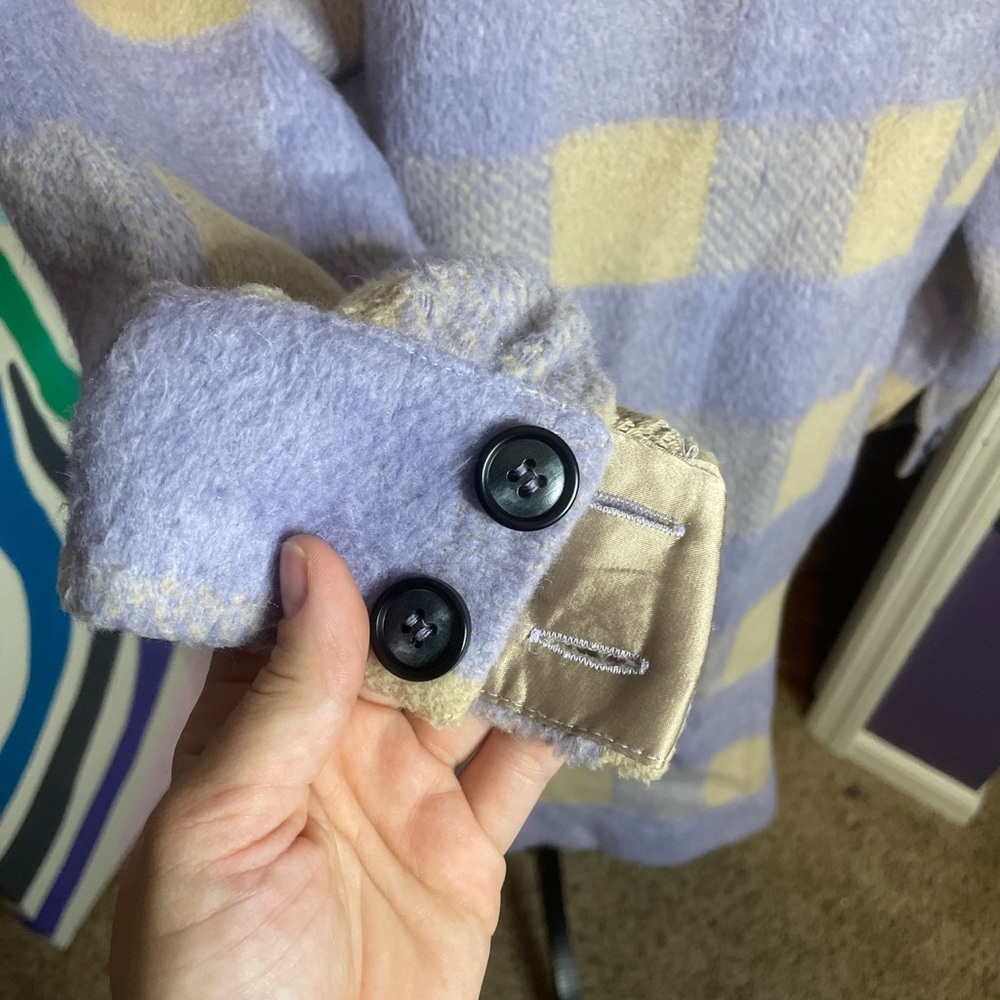 Beige ~ Purple Button Down Jacket - image 4